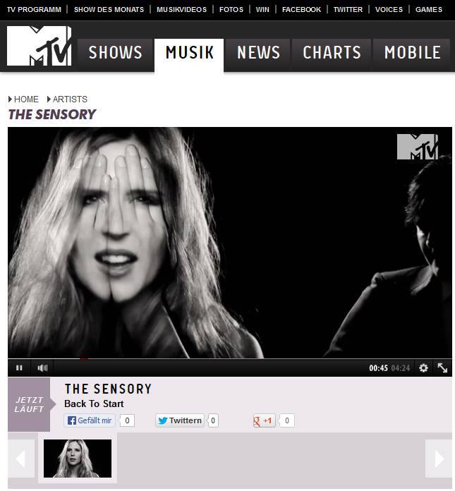 The Sensory on MTV Charts